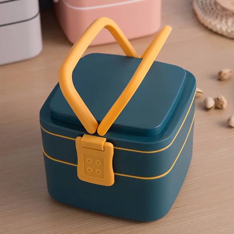 

EWAYS Lunch Box Portable Food Container With Spoon Microwave Vaccum Bowl Bento For Kids Picnic Insulated Lunch Box Two Layers