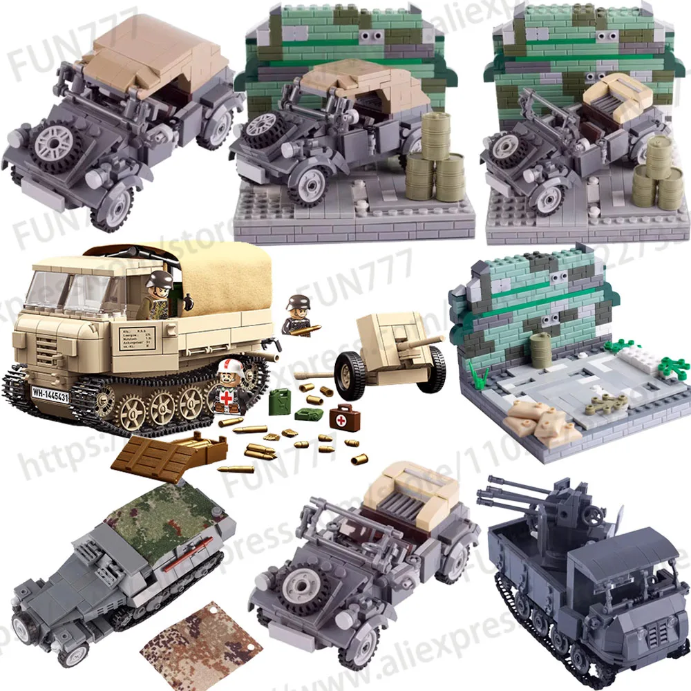 

Военный немецкий строительный блок WW2, солдатики MOC, железный Ослик RSO/01, трактор, полутормозная звезда, бронированный автомобиль, игрушка в подарок Q051