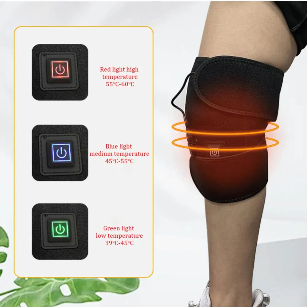 

Fever Knee Pads Solid Color Adjustable And Held In Place Rapid Heating Assist In Knee Injury Or Recovery Knee Warmth