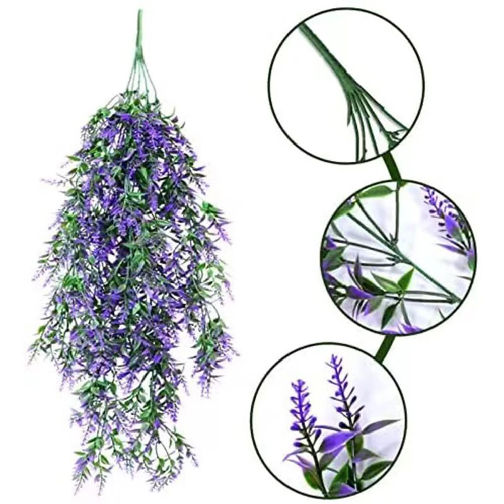 

2Pc Artificial Ivy Flower Vine Garland Hanging Decoration For Home Garden Trailing Basket Plants Fake Flower Ornament Wall Decor