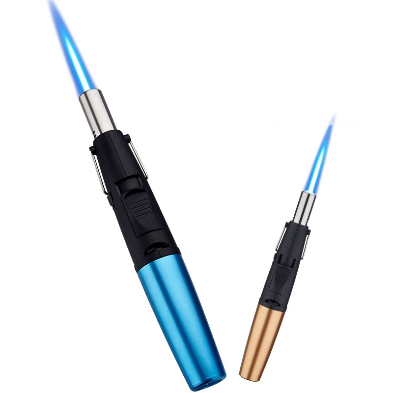 

FOGSON Windproof Spray Gun Cigar Lighter Inflatable Powerful Blue Jet Torch Flame Butane Gas Kitchen Lighter Smoking Accessories