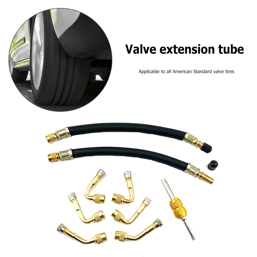 

Motorcycle 45 90 135 Degree Angle Bent Valve Adaptor Set Tyre Tube Valve Extension Adapter Kit for Truck Car Motor Bike