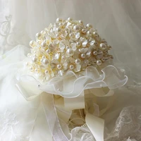 wedding bouquet simulation new luxury crystal pearl bouquet boudoir honey wedding gift diy bouquet material bag