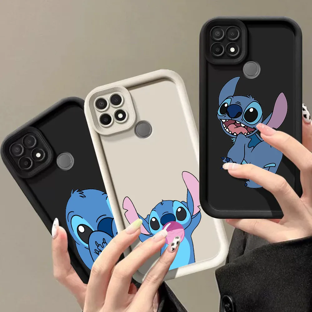 JR-1 Cute Stitch Phone Case For OPPO Reno 8 8T 10 11 A98 A77 A77S A60 A58 A17 A17K A76 A16 A16KA94 A15 A15S A73 Find X3 Pro Plus