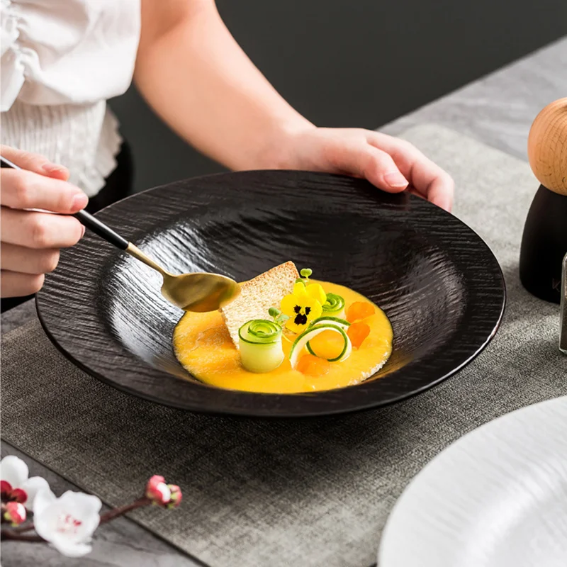 

Керамическая подставка для овощей, Салатница, круглые миски для рамен, лапши, домашний ресторан, специальные столовые приборы, суповые таре...