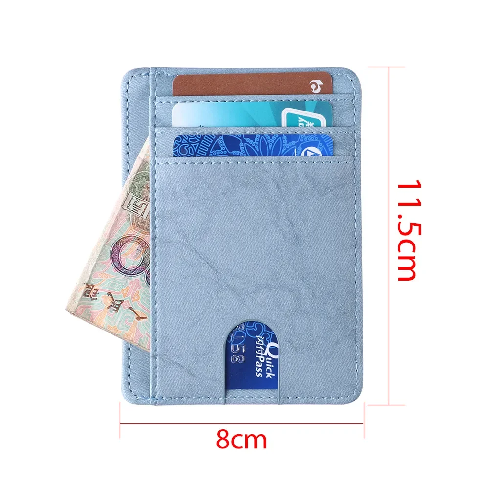 RFID Blocking Leather Wallet Credit ID Card Holder Purse Money Case for Men Women 2019 Fashion Bag 11.5x8x0.5cm