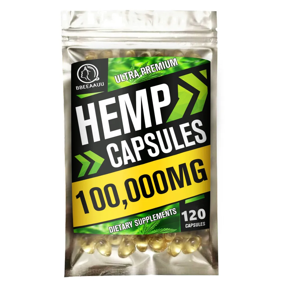 

Bbeeaauu Heemp Oil Capsules Nourishes Hair Improve Hair Dryness Beauty Care Sleep Well Reduce Stress &Anxiety Relieve Joint Pain