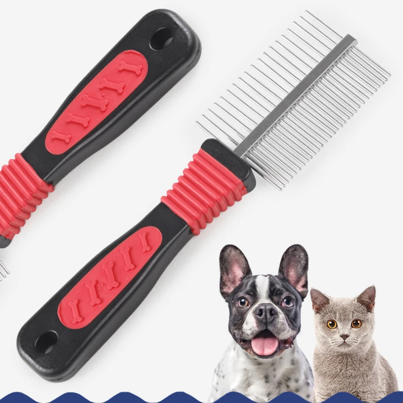 

Dog Combs Stainless Steel Dog Brush Pet Grooming Steel Thick Hair Fur Shedding Remove Rake Comb Pet Grooming Brush Multi-usage