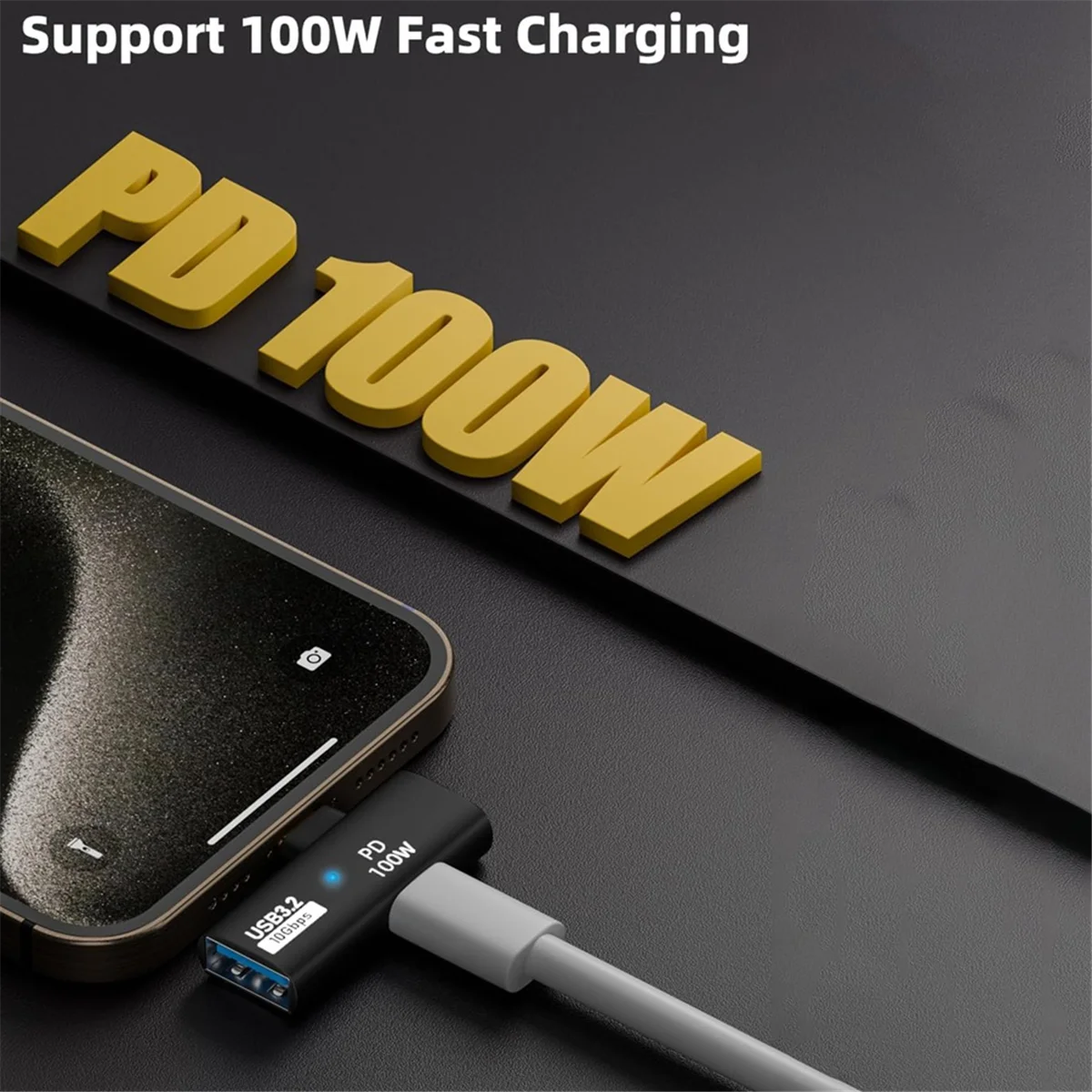 Адаптер 2-в-1 USB C-USB 3 2 с портом для зарядки 100 Вт конвертер OTG Thunderbolt 4/3 Rog Ally паровой