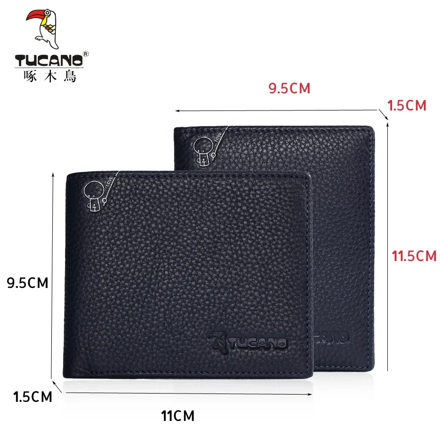Роскошный мужской кошелек TUCANO из натуральной кожи брендовый деловой тонкий
