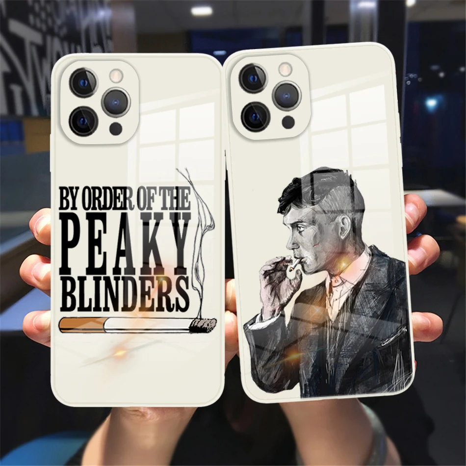 

Peaky Blinders Case for iPhone 13 12 11 14 Pro Max SE 20 X XS XR Max 7 8 Plus 12 13 mini White Tempered Glass Case