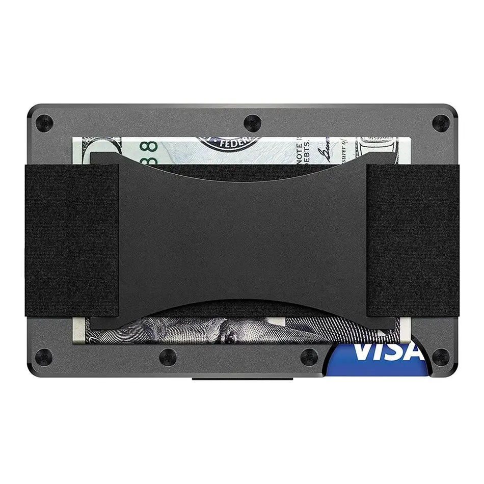 Mens Slim Ridge Male Wallets Brand Luxury Aluminum Carbon RFID Metal Purses Designer Case Carteira Masculina Credit Card Holder images - 6