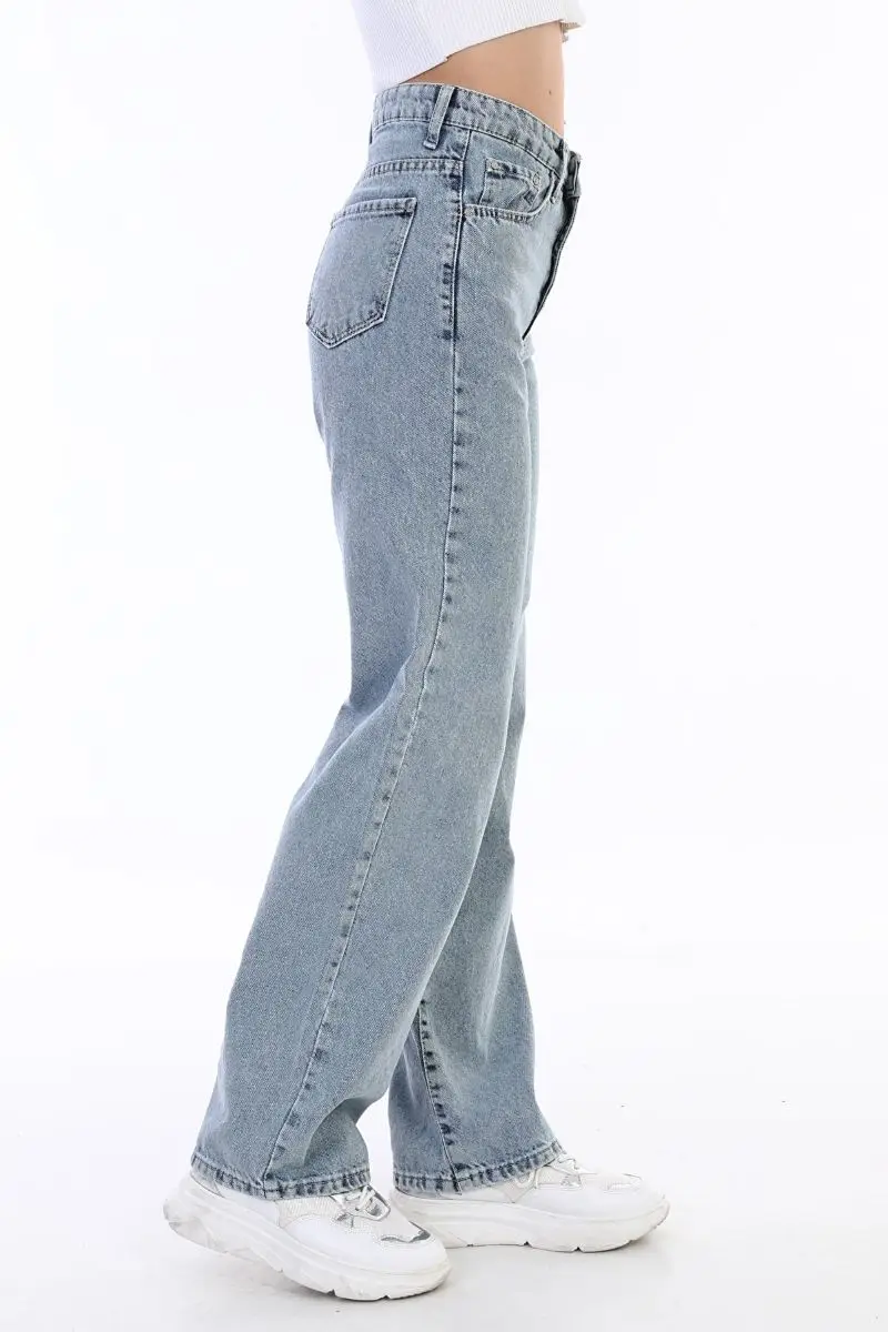 

Women's light blue high waist wide leg loose, loose Palazzo Jeans