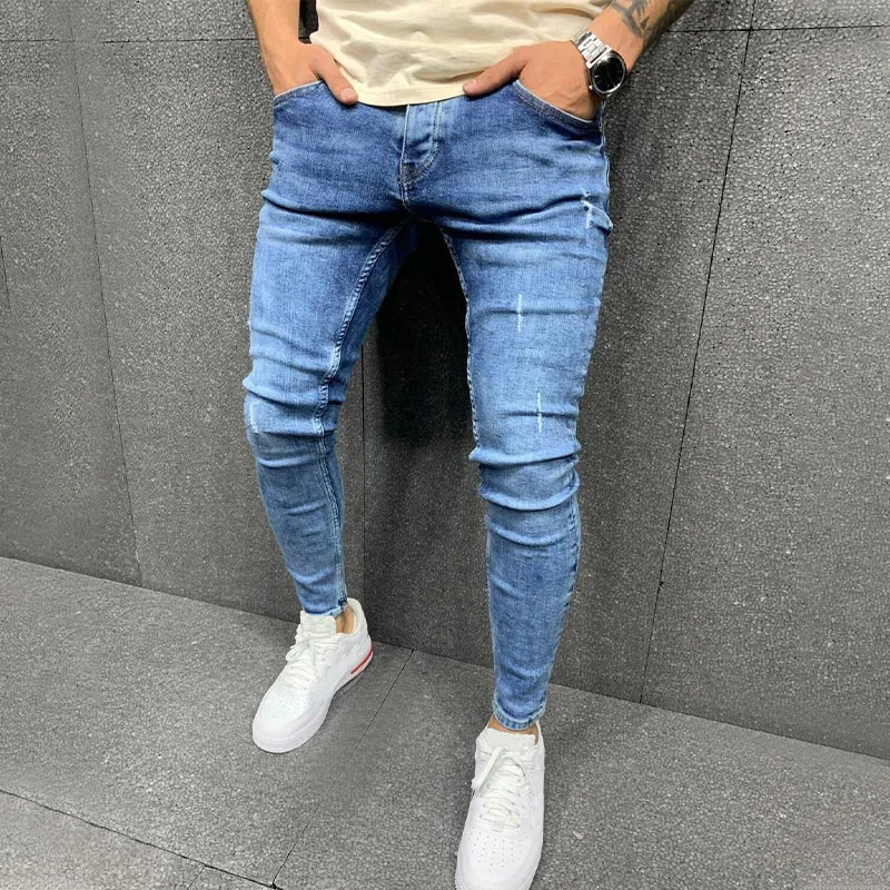 Blue Jeans Men High Quality Stretch Skinny Denim Pants 2023 Spring Autumn  Fashion Classical  Jeans For Men