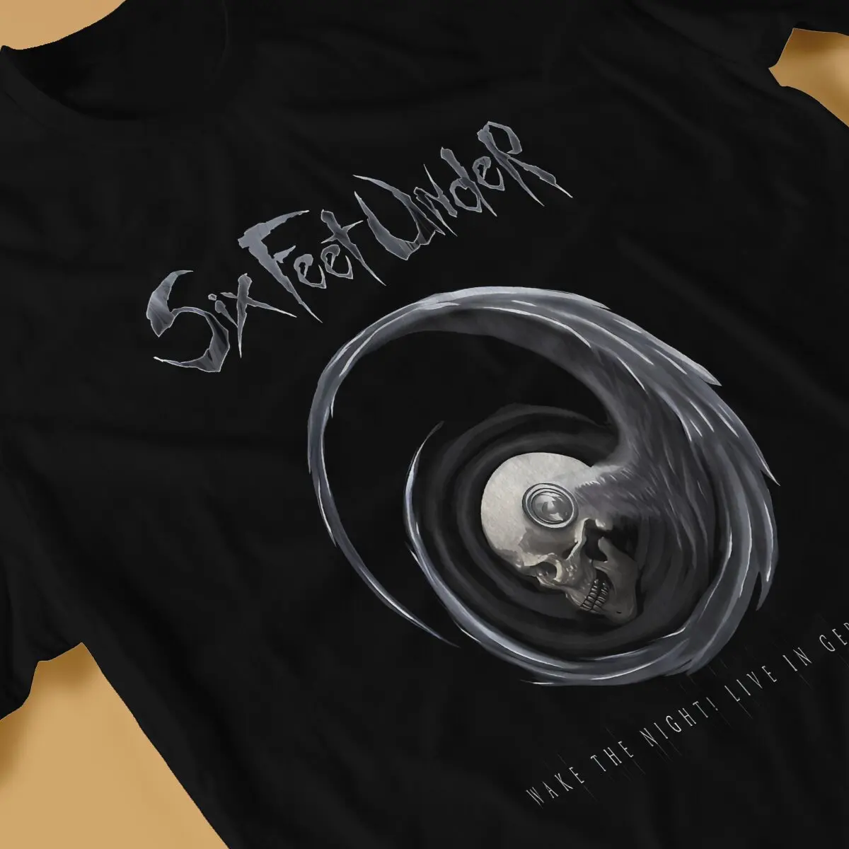 Футболка мужская с надписью Пробуждение ночи 100% хлопок