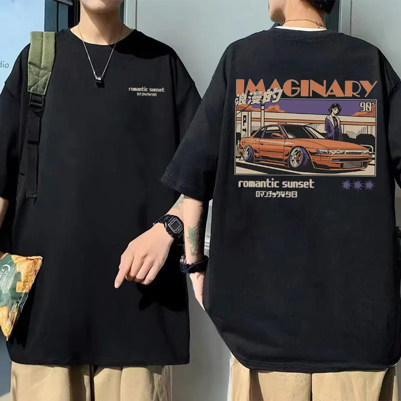 

Anime Initial D Drift AE86 Imaginary Romantic Sunset Print T Shirt R34 Skyline GTR JDM Racing T-shirt Unisex Vintage 90s Tshirt