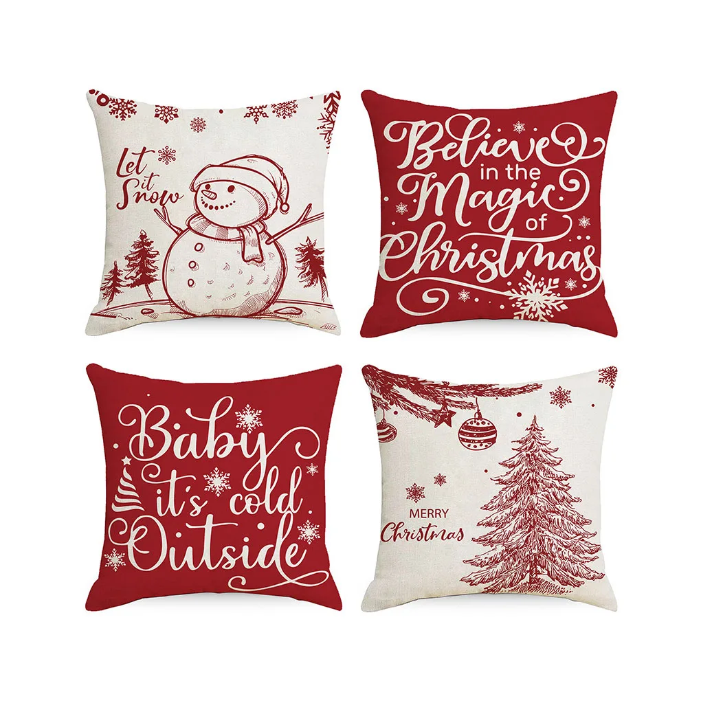 

Рождественский чехол для подушки, Рождественский декоративный чехол для подушки вечерние праздничный чехол для дивана, стула, офиса, автом...
