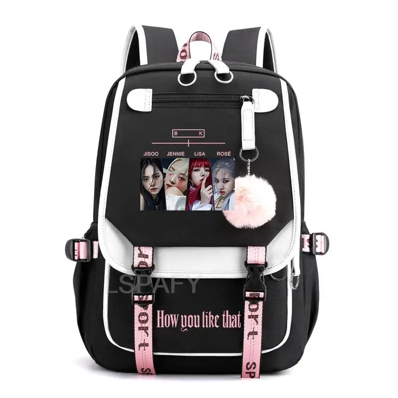 Популярный рюкзак группы Kpop с молнией и USB-зарядным устройством, рюкзак для девочек и мальчиков, школьный рюкзак Kpop для женщин
