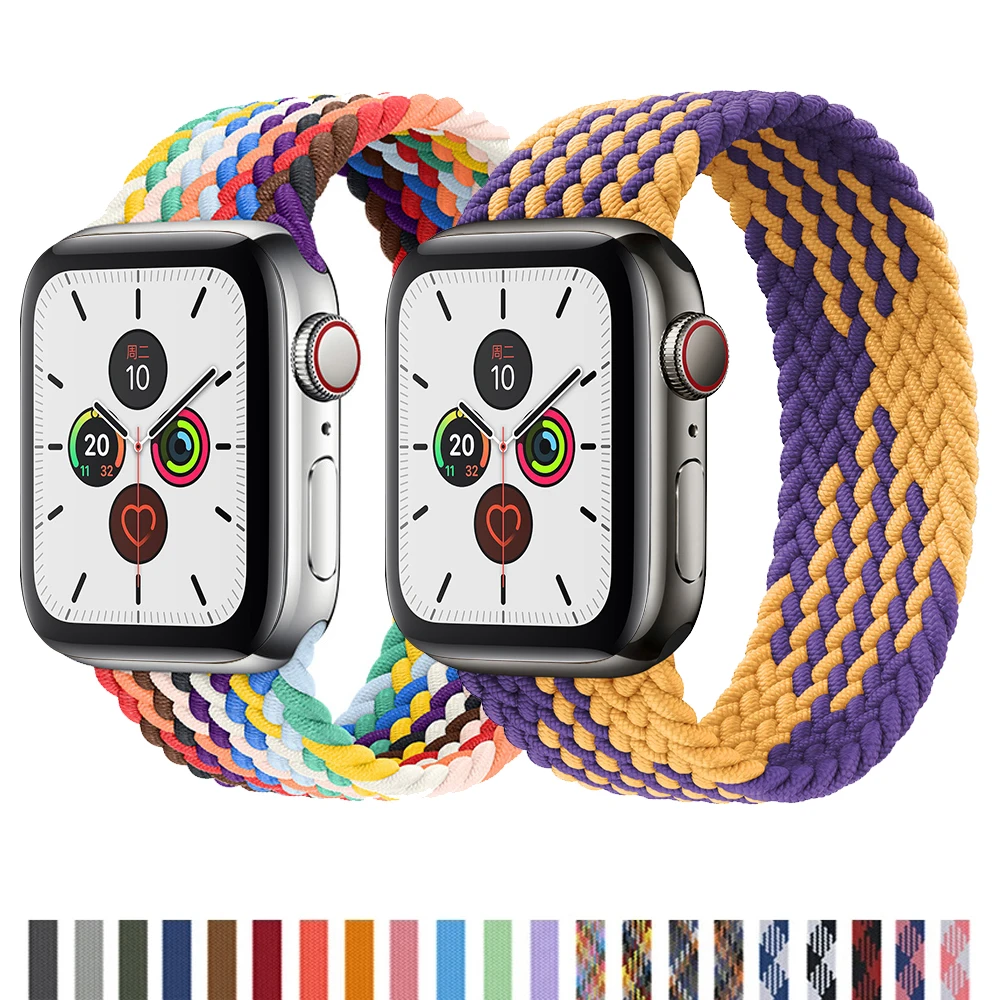 

Braided Solo Loop for Apple Watch Band 49mm 44 40mm 45mm 41mm 42mm Nylon Elastic Bracelet for iWatch Ultra Series 876543SE Strap