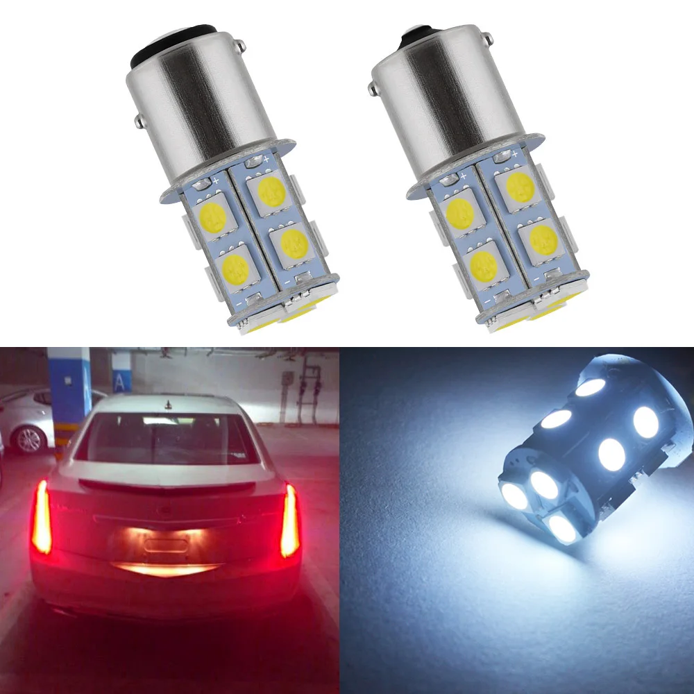 

2 шт. 1157 BAY15D 1156 BA15S P21 5 Вт белый красный 13smd тормоз стояночный задний багажник светодиодная подсветка для приседания сигнальная лампа задняя а...