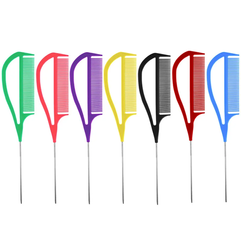 

1PC Hairdressing Comb Steel Tip Tail Comb Highlighting Hair Comb Hair Salon Hair Salon Barber Shop Anti-Static Hair Cutting Comb