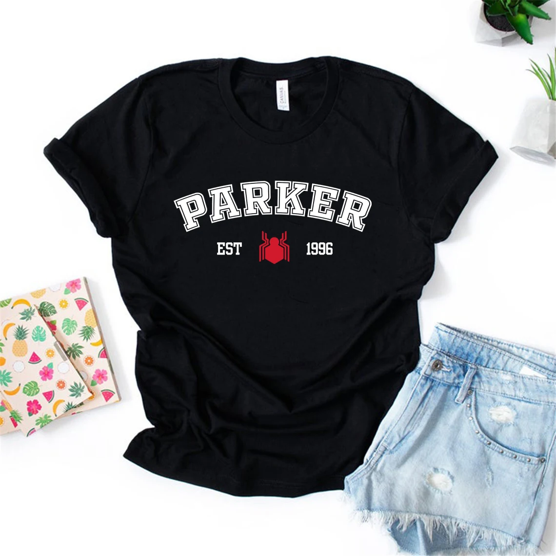 

Футболка Parker Est 1996, рубашка Питера Паркера, женская футболка с коротким рукавом в стиле унисекс, женские футболки, повседневный Топ