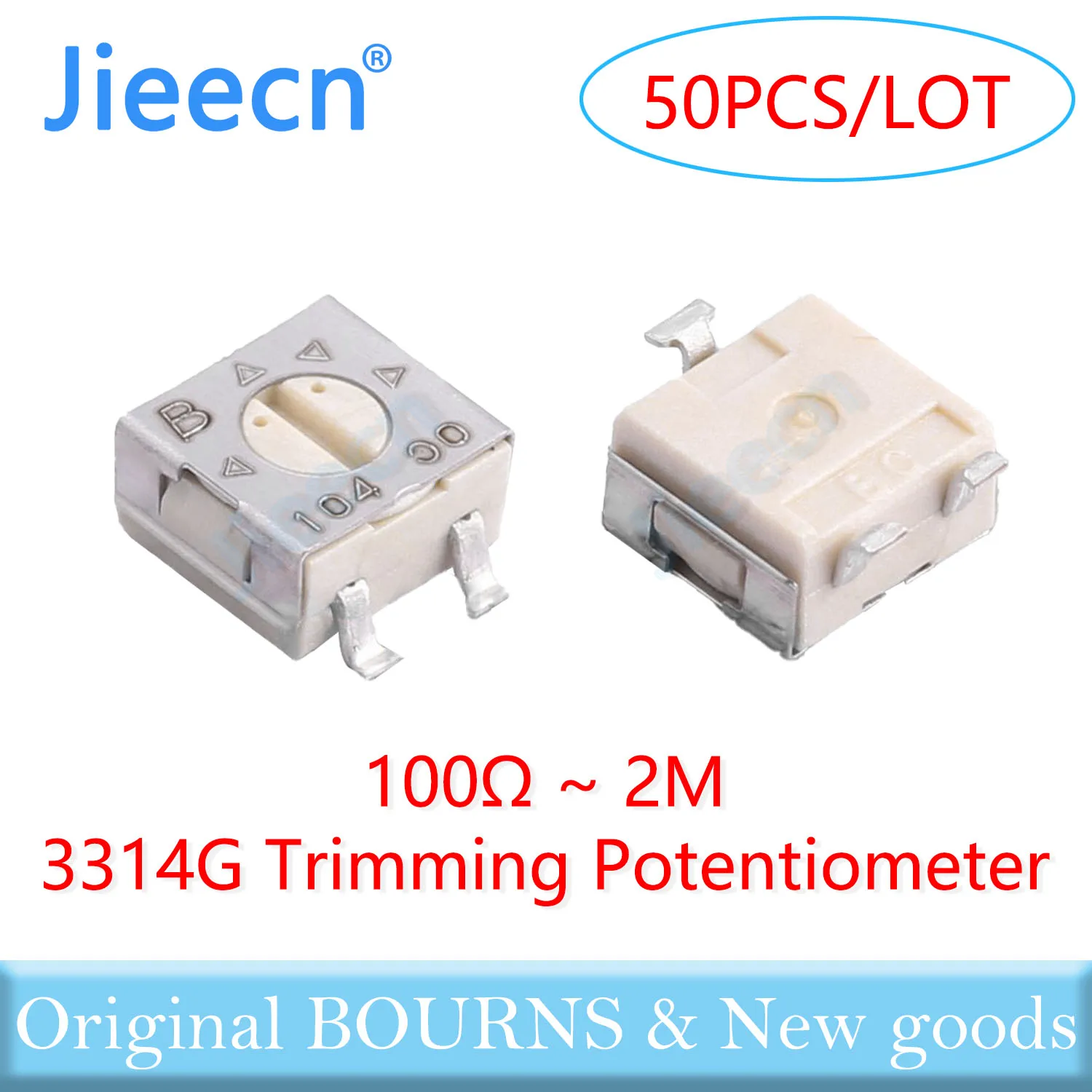 50 шт. 100% оригинальный потенциометр для обрезки BOURNS 3314G 4*4 100R-2M 3314G-1-102E 101 201 501 202 502 103