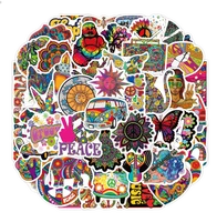 50pcs hippie art sticker psychedelic for suitcase notebook skateboard fridge laptop classic toy decals graffiti sticker