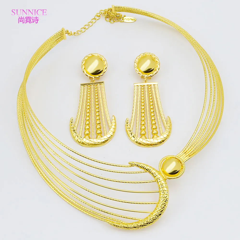 Роскошные наборы ювелирных изделий из Дубая с покрытием 18-каратного золота для