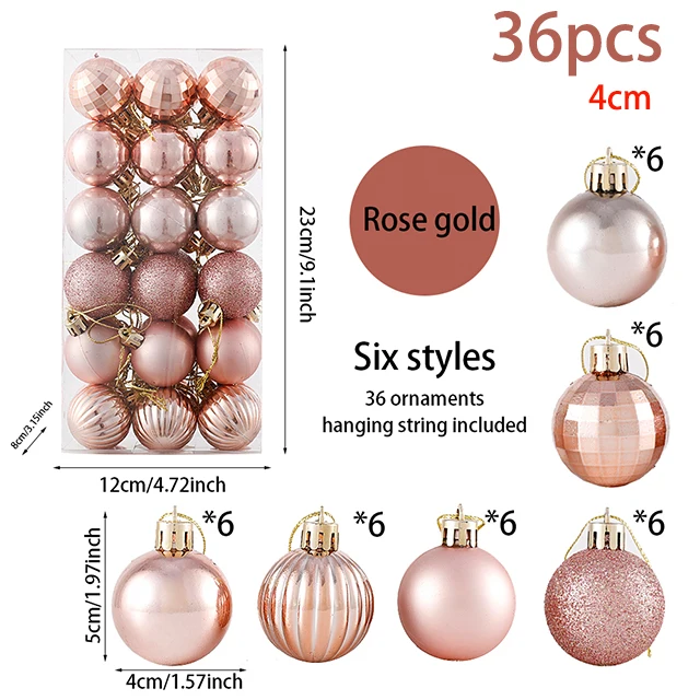 

Рождественские шары BALONAR, 24/36 шт., красный, темно-синий