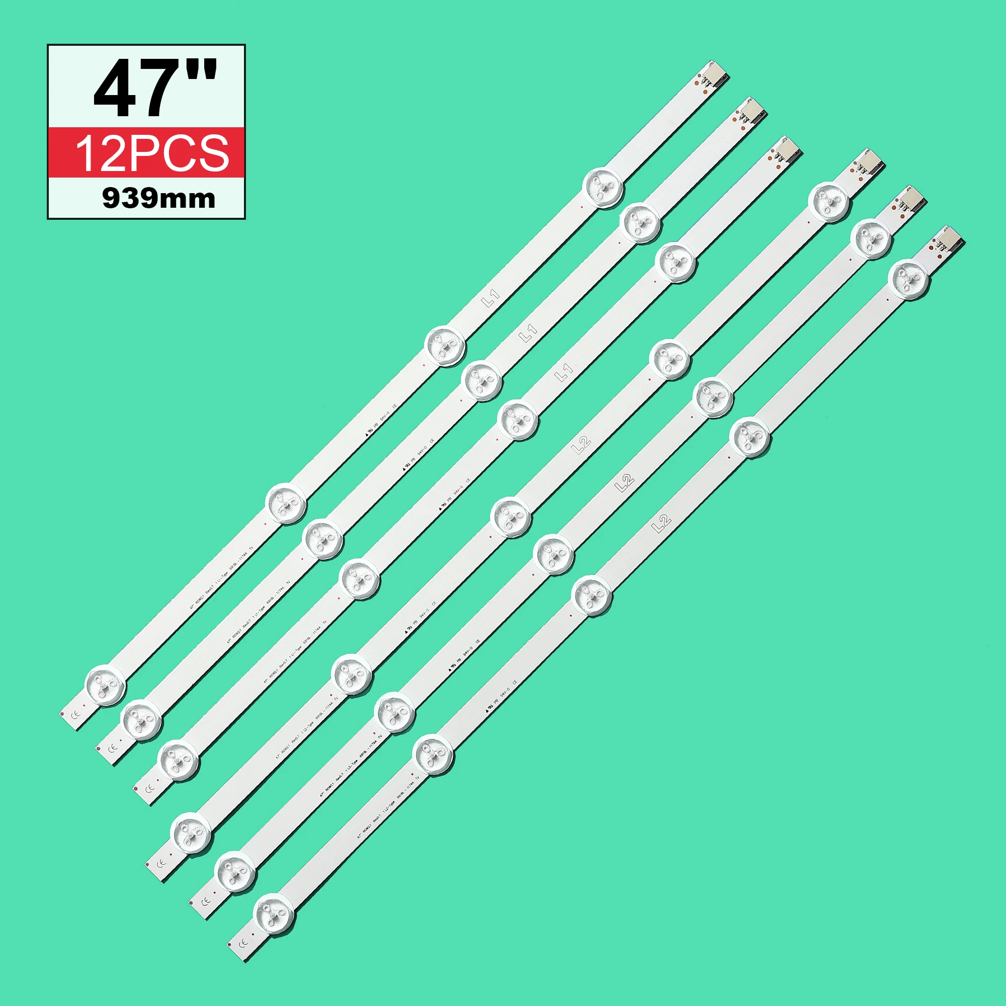 12 шт. x 47 &quotR1/R2/L1/L2 светодиодная подсветка фонарь для фонаря 47LN519C 6916L-1174A 6916L-1175A