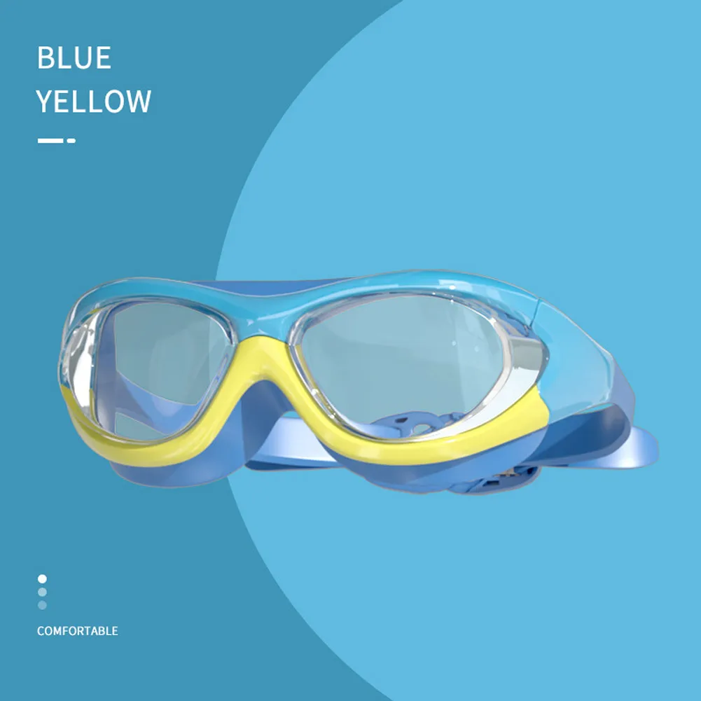 

Child Swim Glasses HD Clear Vision Anti-Fog UV Protection Swimming Glasses Large Frame Multi-color Waterproof HD Transparent