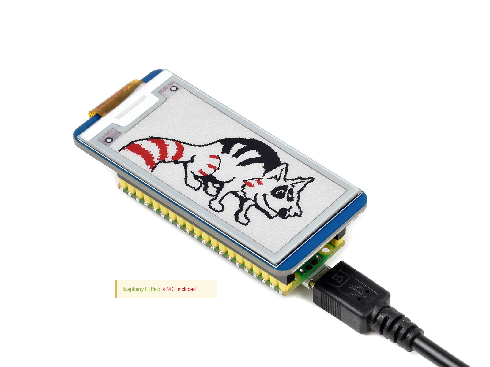 Waveshare 2,13 дюймовый E-Paper E-Ink модуль дисплея (B) для Raspberry Pi Pico, 212 ×104 пикселей, красныйчерныйбелый, интерфейс SPI (art.: 3920be22d7ca0) - 3920be22d7ca0