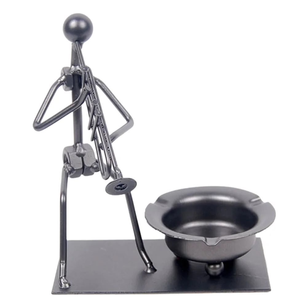 

Ashtray Ash Ashtrays Office Tray Metal Holder Men Decor Outdoor Musician Vintage Cigar Indoor Iron Desktop Decorative Container