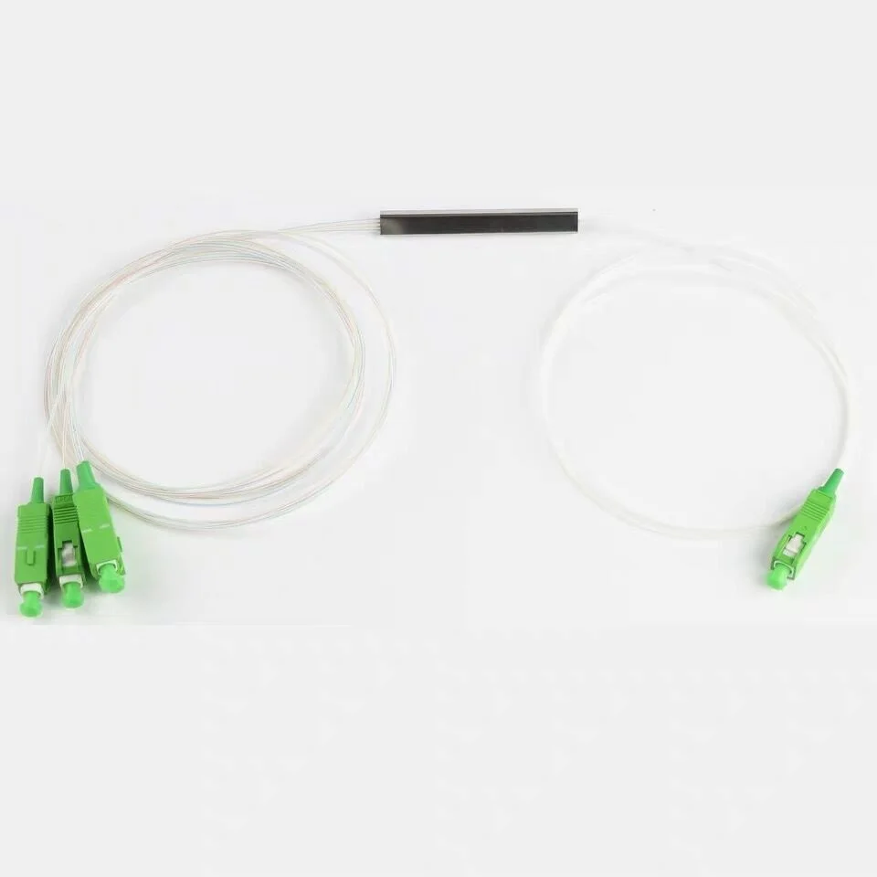 PCS/Lot 1X2 1X4 1X8 1X16 1X32 PLC SC/APC SM Single Mode 0.9mm G657A1 LSZH 1m FTTH Fiber Optic Splitter