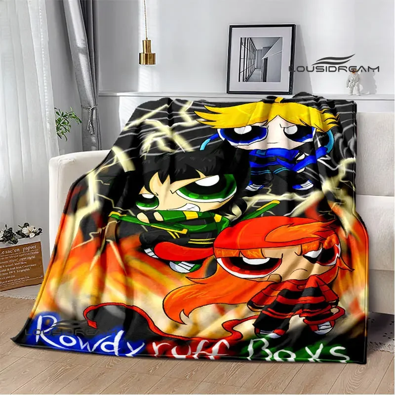 

Одеяло для пикника P-Powerpuff с принтом аниме для девочек, Фланелевое мягкое и удобное одеяло, подкладки для кровати, подарок на день рождения
