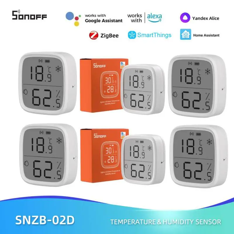 

SONOFF LCD Screen Temperature Humidity Sensor SNZB-02D Smart Zigbee Sensor Works ZBBrige-P Alexa Google Home assistant ZHA hub