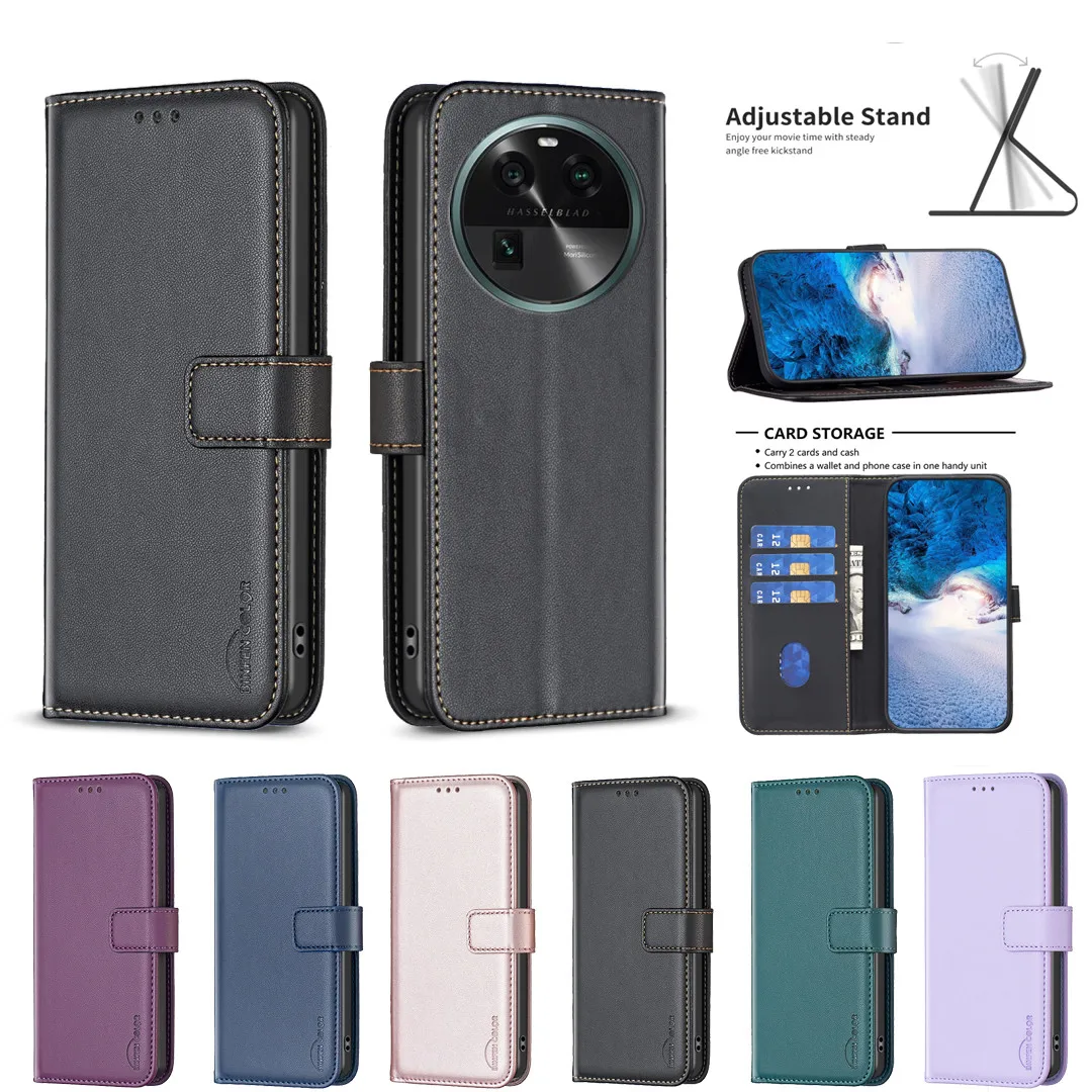 

Realme C55 Leather Case for OPPO Find X6 Pro 5G A96 A16 A54 A55 A74 A93 A54 F19 A72 A52 A92 Reno 7Z 5Z Plain Flip Wallet Cover