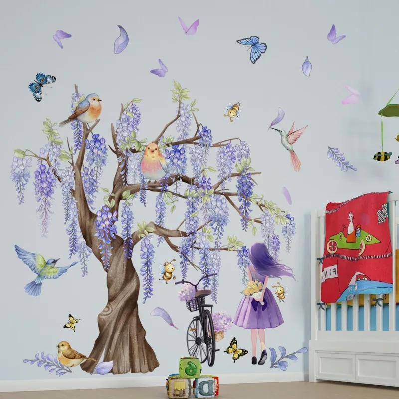 Фотофон для детской комнаты с цветочным рисунком