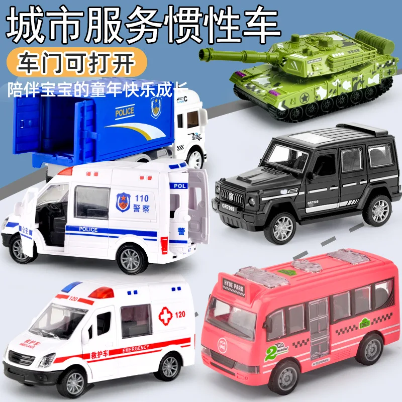

1:32 High Hospital Simulation Ambulance Hospital Rescue Metal Cars Model Pull Back with Sound and Light Alloy Diecast Car Toys