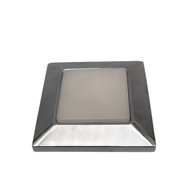 

Square Flush Mount Under Ceiling Roof Puck Light Lamp Low-profile 12V 24V 2W IP67 Waterproof Silver Cover RV Yatch Boat Marine