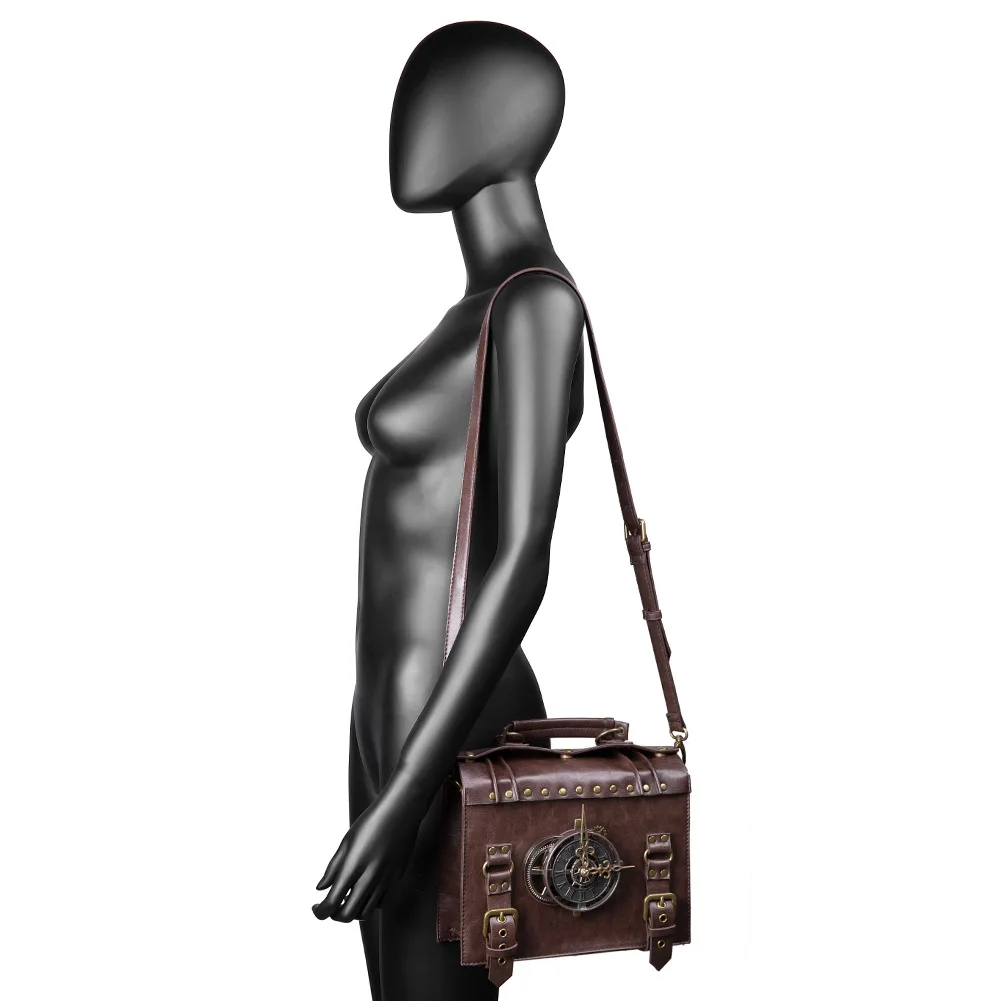 

Сумка Norbinus на одно плечо в стиле стимпанк, винтажные женские сумки, Готическая сумка-мессенджер через плечо, женская сумка из искусственной ...