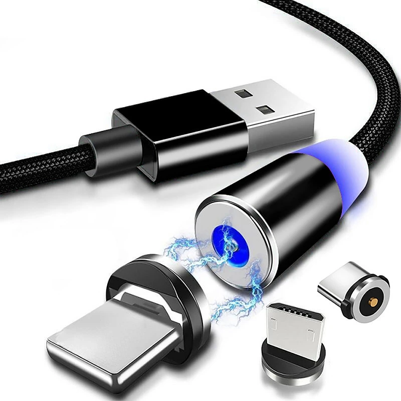 

360 Rotate Magnetic Cable Fast Charging Magnet Charger Micro USB C Type C Cable For iPhone Xiaomi Mobile Phone Wire Cord