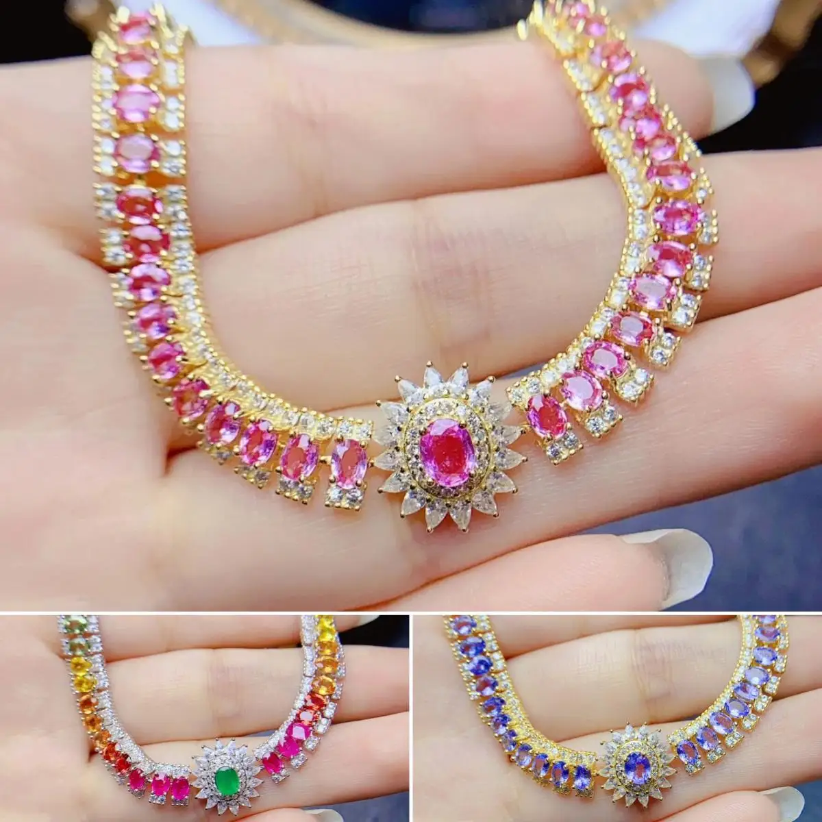 

Женский браслет из серебра 925 пробы с искусственным изумрудом