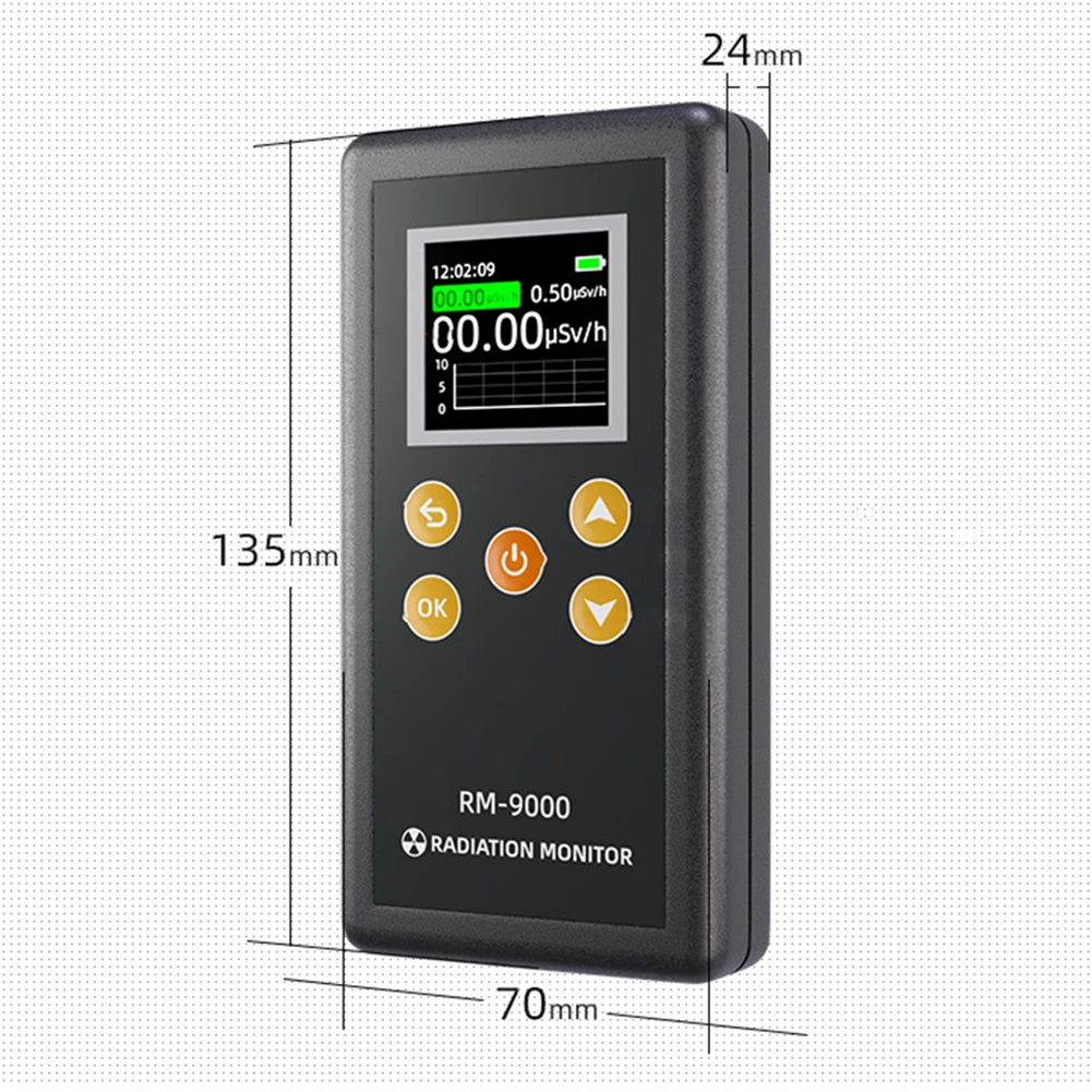 

Measurement Geiger Counter RM-9000 Radiation Detector Xray 0.00~100 Μ Sv/h 1 * 1 PC 135 X 70 X 24mm Gamma Nuclear