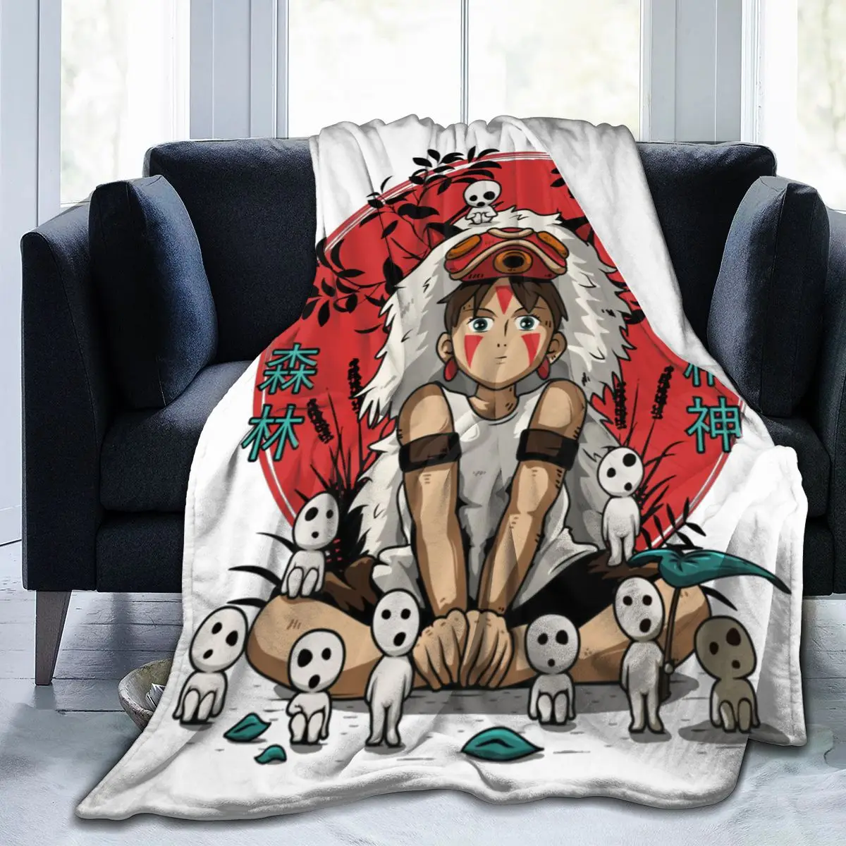 

Домашнее украшение, Принцесса Мононоке, лес, алкодама, плед, одеяло, рождественские подарки, фланелевое одеяло с защитой от пиллинга