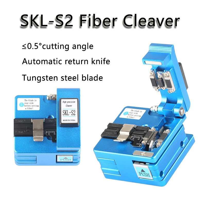 

SKL-S2 Fiber Cleaver Knives Fiber Optic Cable Pigtail Bare Fiber Cutting Fiber Knives Fiber Cutting Machine Blue