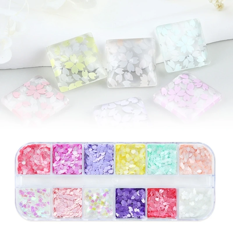 

Flower Nail Sequins Decoration Colorful Tiny Flower Glitter Flakes For DIY Manicure Design Spring Nail Accessories Y08E