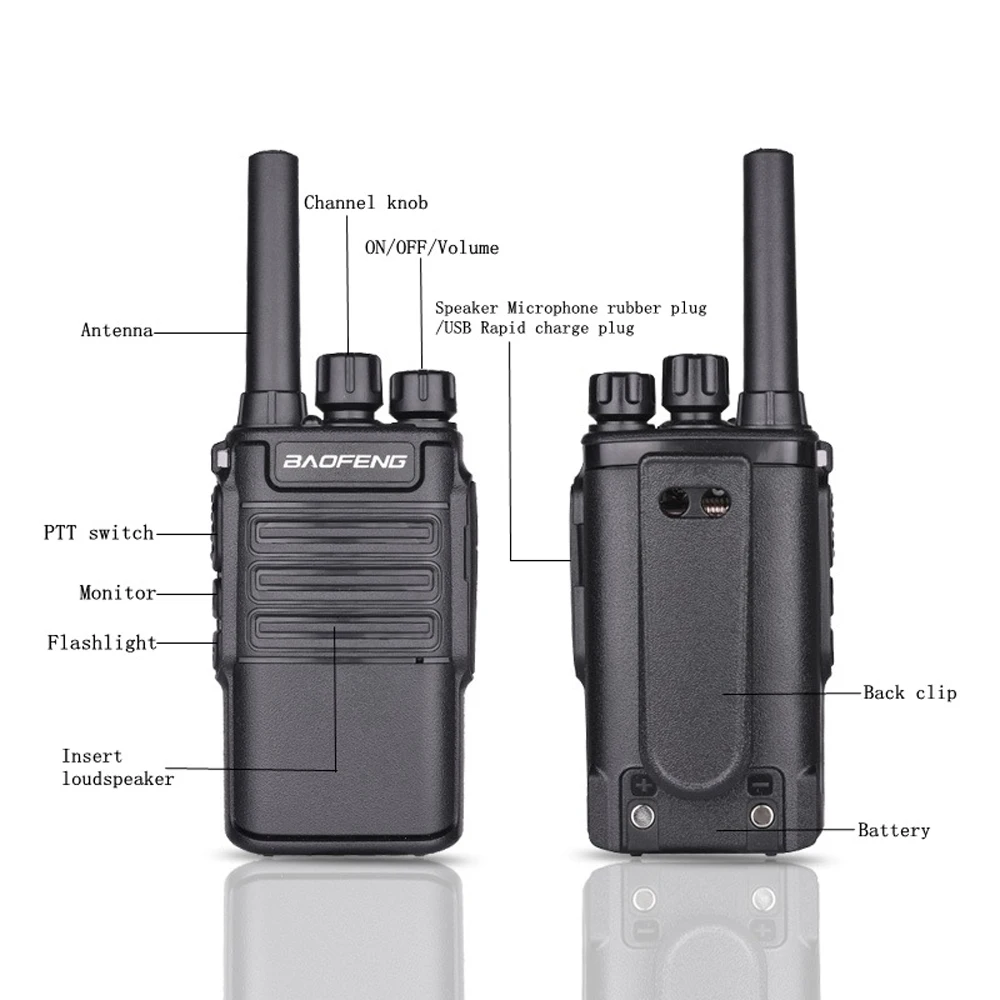 Baofeng BF-V8 Walkie-Talkie Handheld Mini Intercom Two Way Ham CB Radio Long Range UHF HF Transceiver BFV8 Walkie Talkie