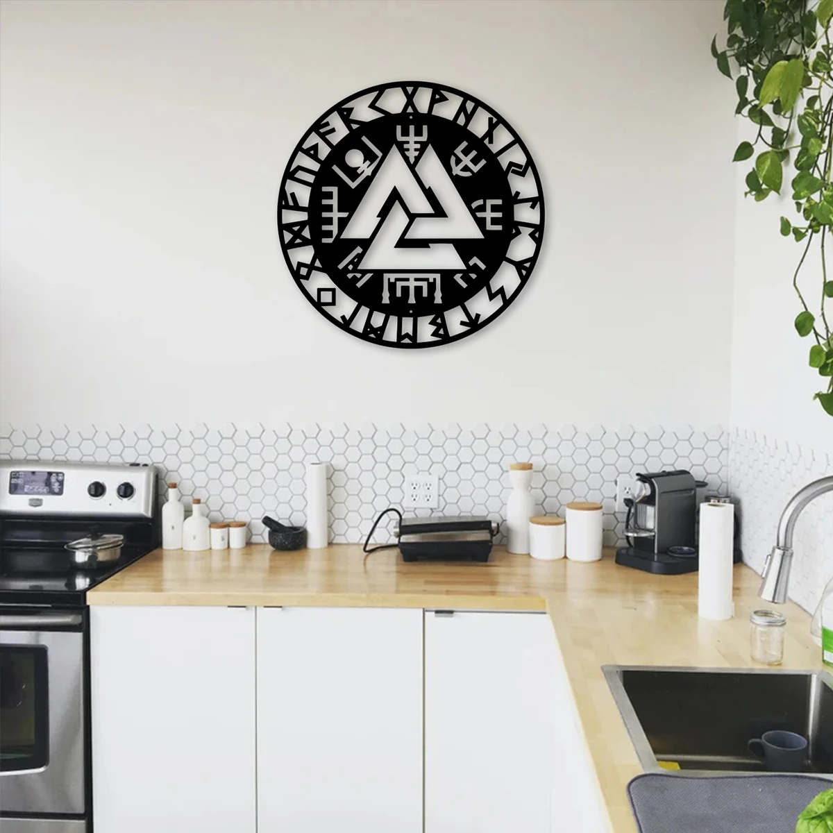 Круглая настенная декорация Современная естественная стена фотообои для